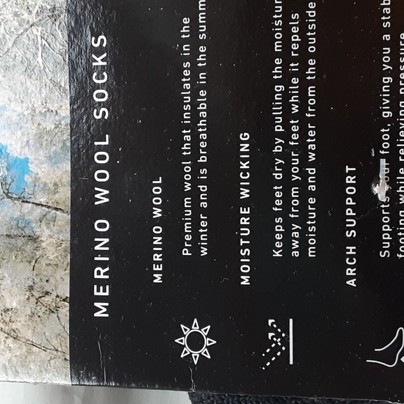 Heights Merino wool Men's crew socks  size 10-13  Black  wool/cotton/Polyester - Picture 5 of 11